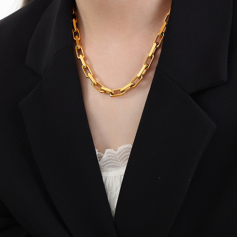 Athena Stainless Steel Cuban Link Chain Set | Gold