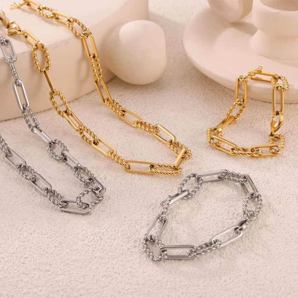 Valentina Minimalist Stainless Steel Set | Gold | Silver