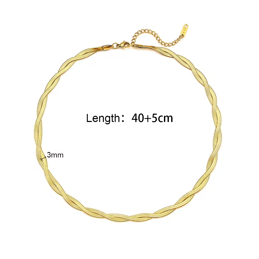 Raven Twisted Choker |Pavé Rings Pendant | Drop Chain with Clasp & Spike