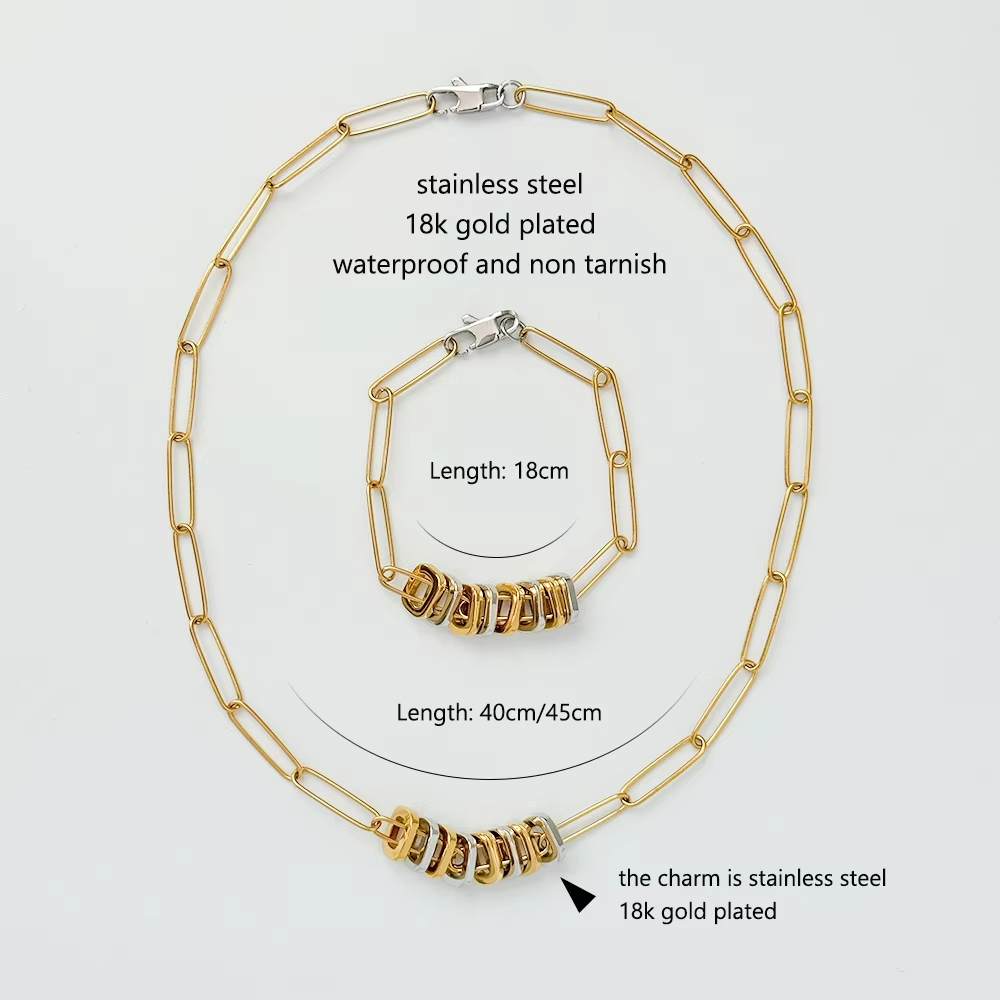 Zara Paperclip Stainless Steel Set | Gold