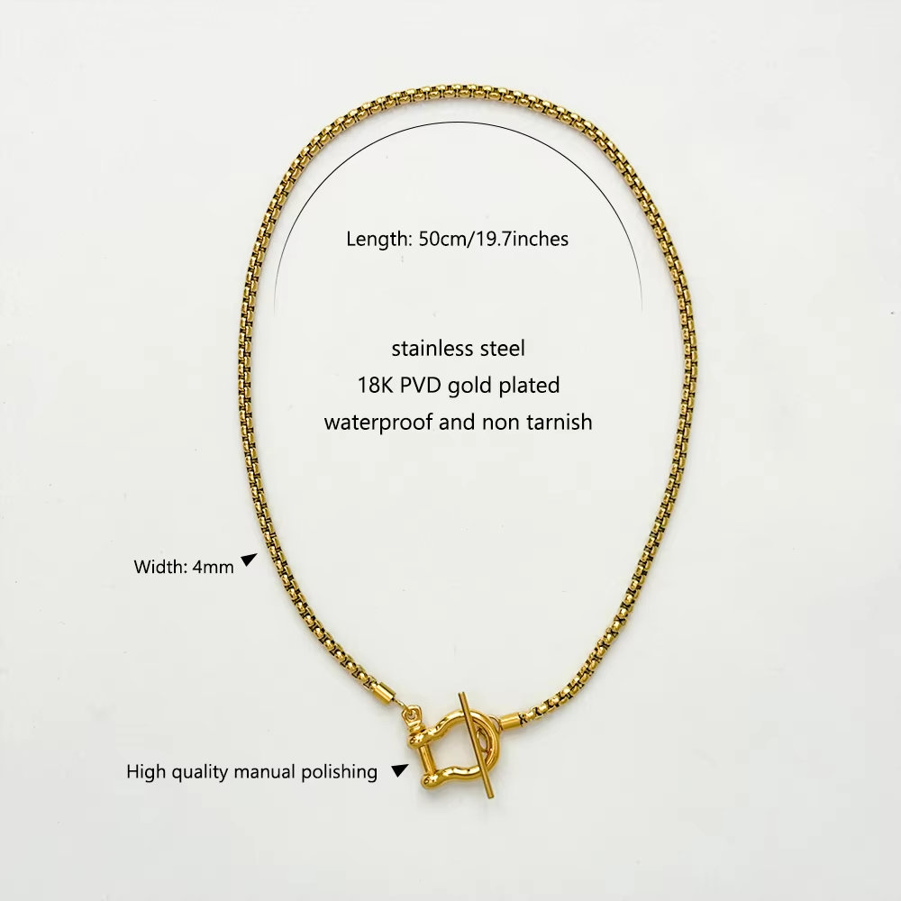 Evangelina Nautical T-bar Clasp and Twisted Rope-like Layering Set | Two-Tone | Gold | Silver