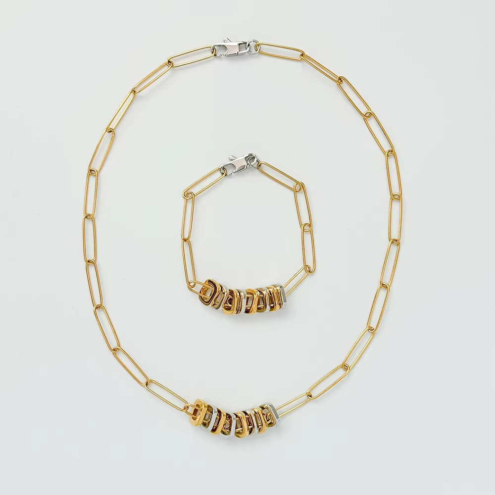 Zara Paperclip Stainless Steel Set | Gold