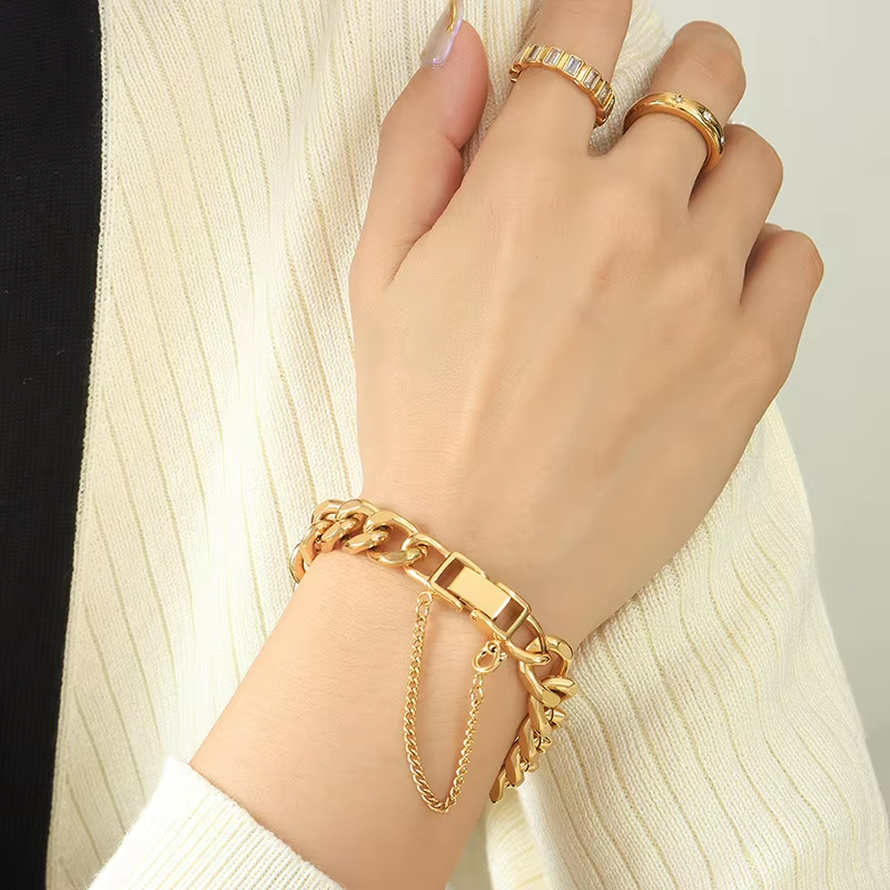 Seraphina Hip-hop Stainless Steel Set |Gold | Silver