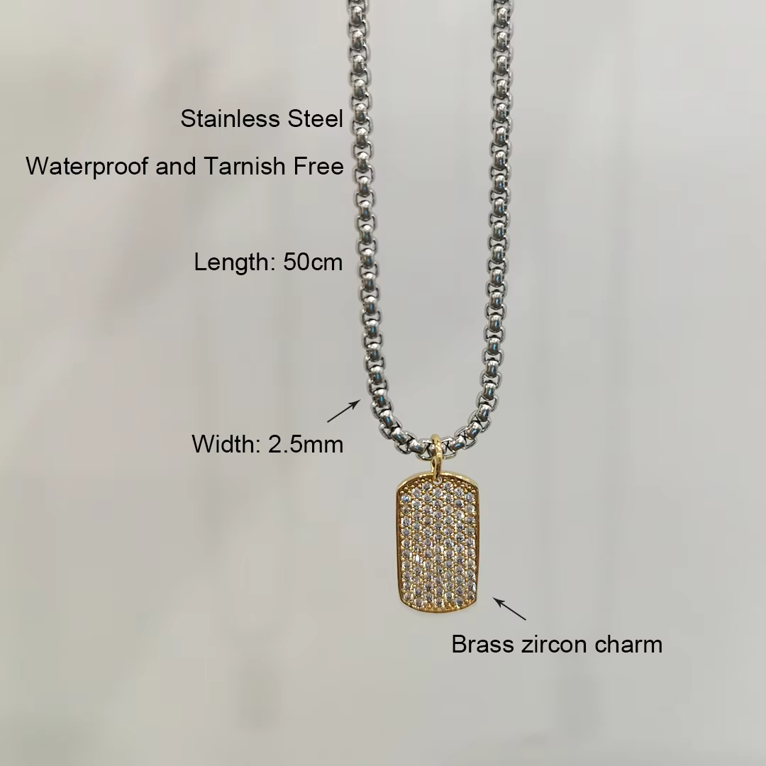 Kaia Stainless Steel Gold-Plated and Zircon Charms Necklace